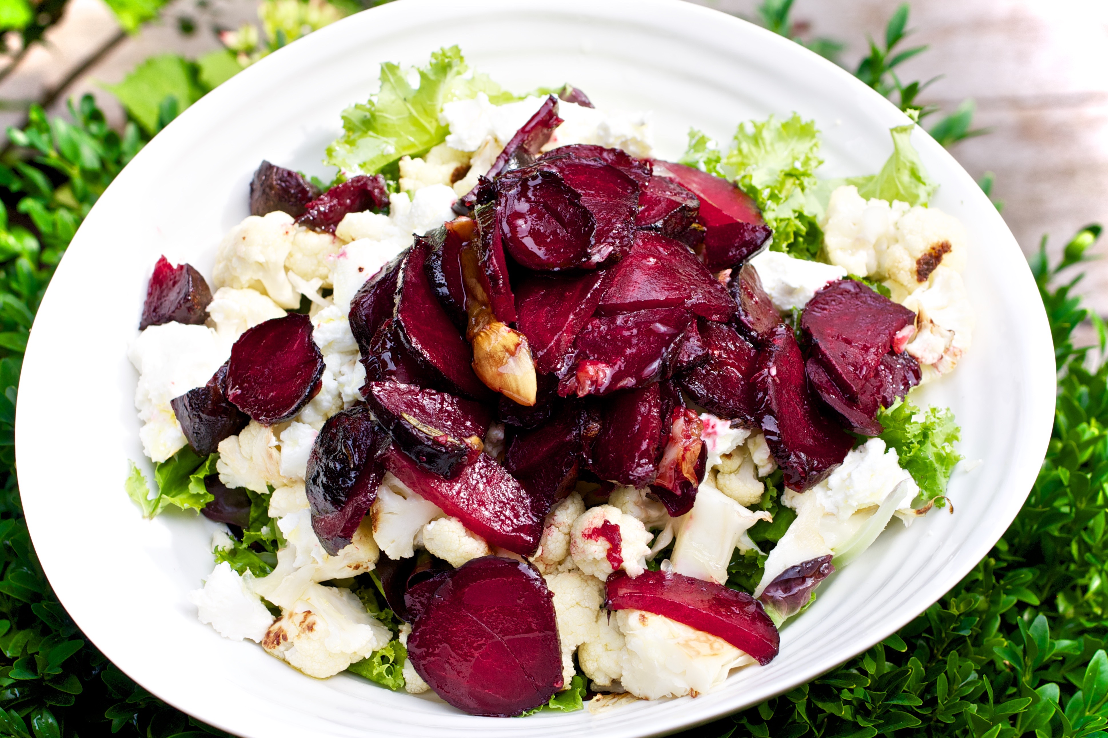Charred Cauliflower, Beetroot and Goats Cheese Salad